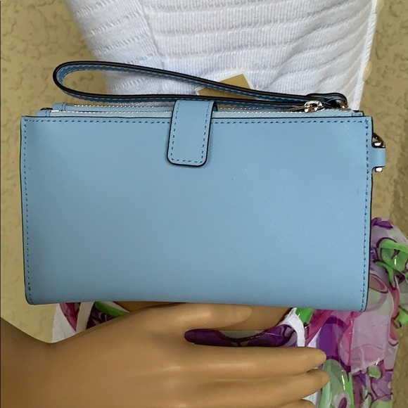 MICHAEL KORS LG DOUBLE ZIP WRISTLET Vista Blue - Picture 7 of 16